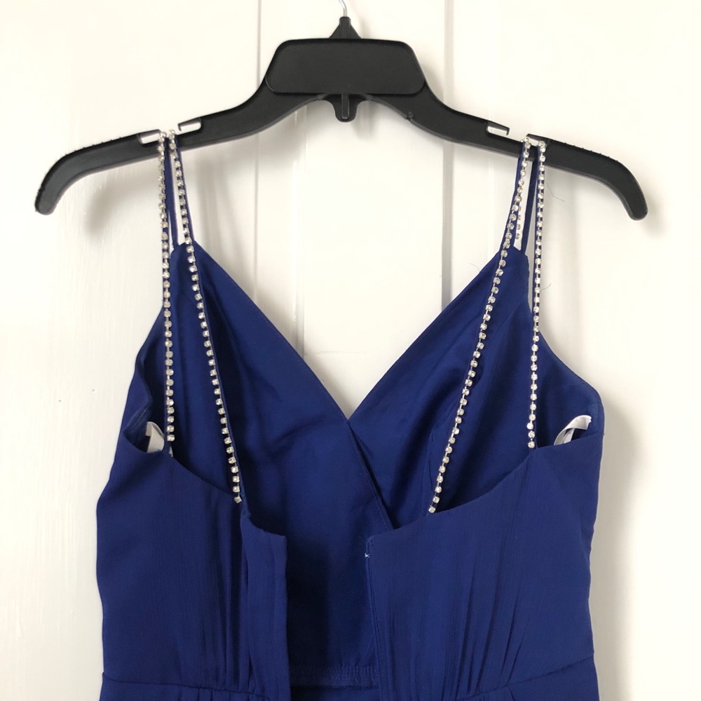 David’s Bridal Cobalt Blue Long Dress Beaded Strap - Picture 14 of 15
